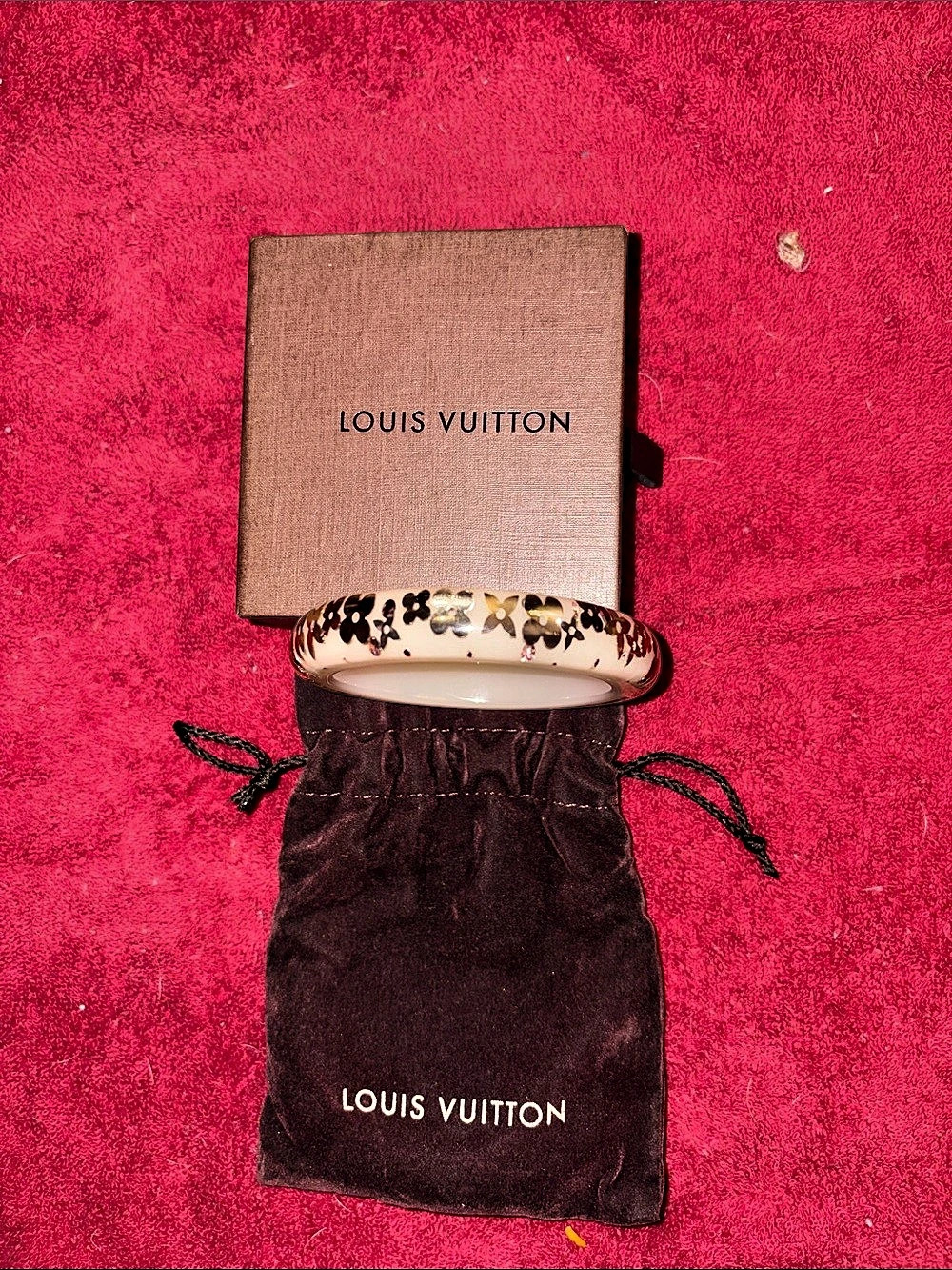 NWOT FULL INCLUSION Louis Vuitton Inclusion Monogram Bangle Floral Cream & Brown